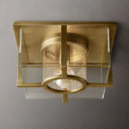 Petrus Structured Glass Square Flush Mount