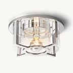 Petrus Structured Glass Round Flush Mount
