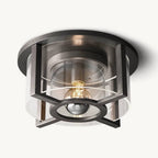 Petrus Structured Glass Round Flush Mount