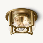 Petrus Structured Glass Round Flush Mount