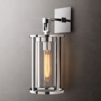 Petrus Structured Glass Round Wall Sconce