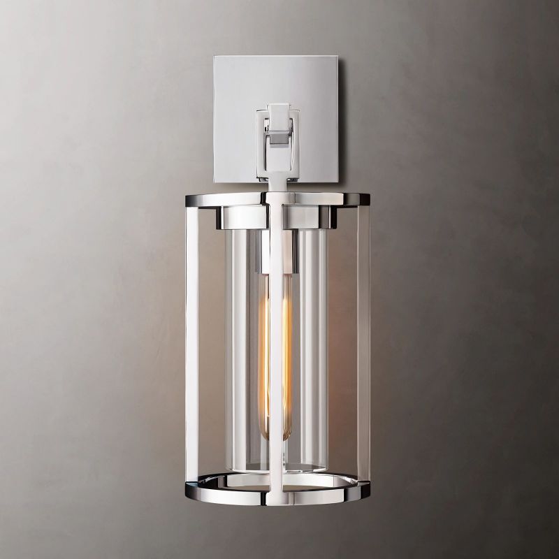 Petrus Structured Glass Round Wall Sconce