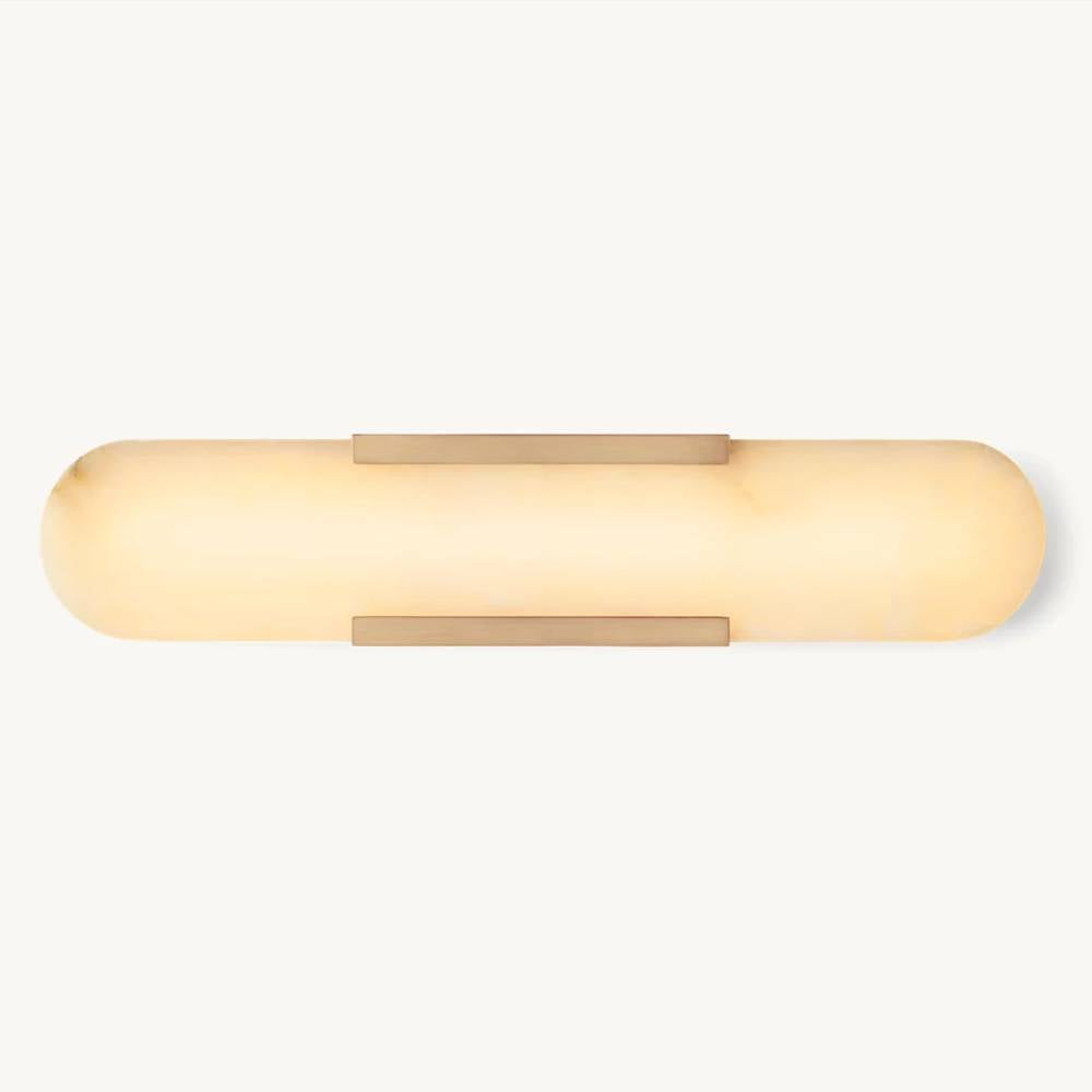 Halver Alabaster Panel Grand Wall Sconce