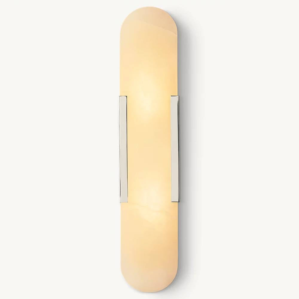 Halver Alabaster Panel Grand Wall Sconce