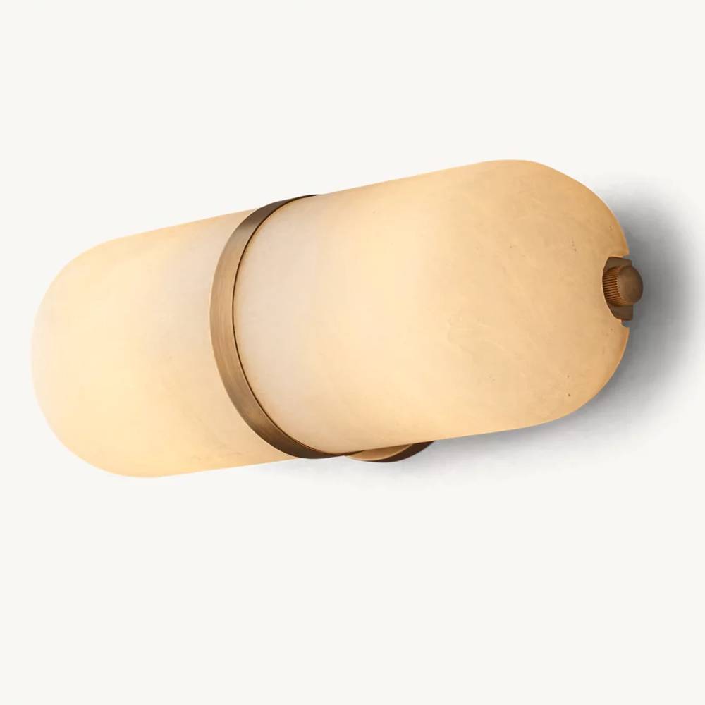 Halver Alabaster Panel Pill Wall Sconce