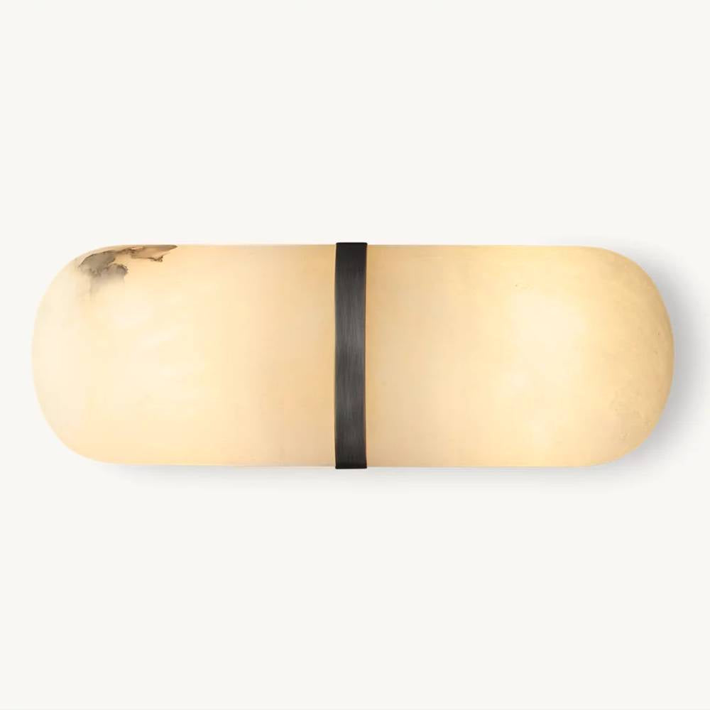 Halver Alabaster Panel Pill Wall Sconce