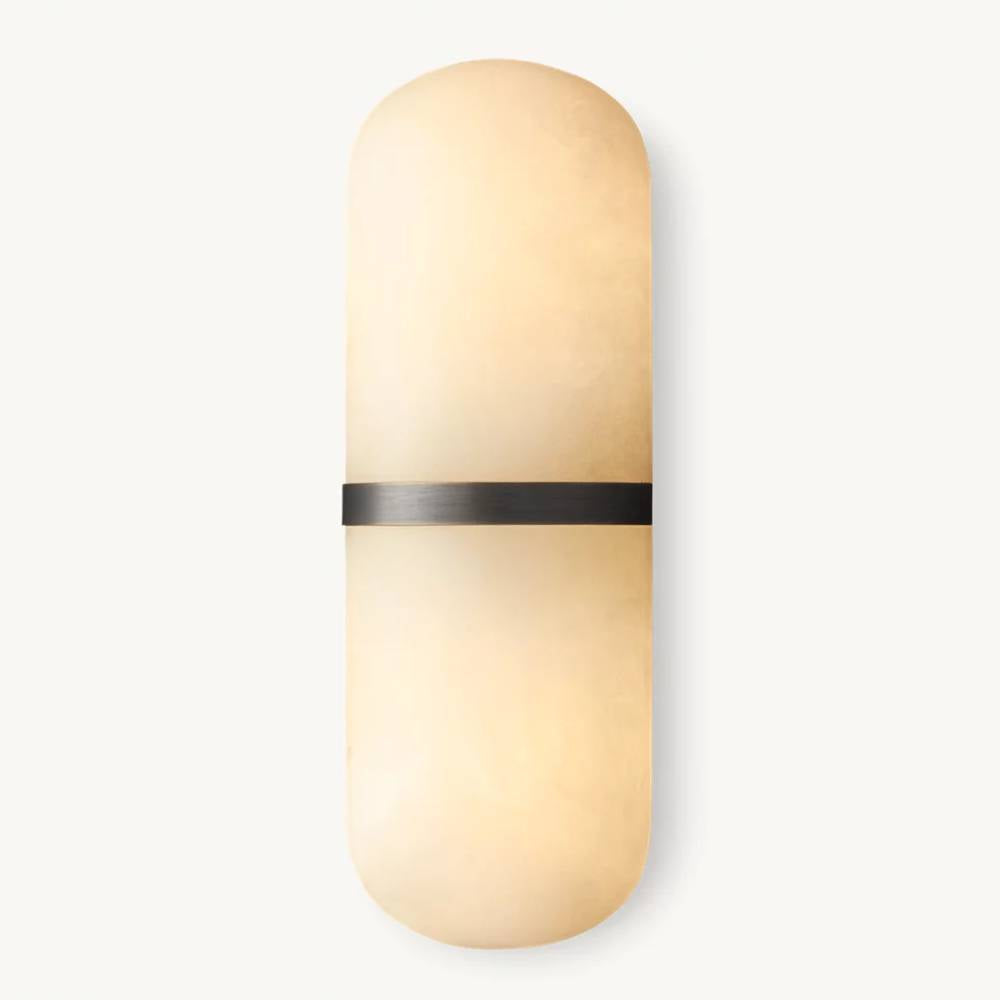 Halver Alabaster Panel Pill Wall Sconce