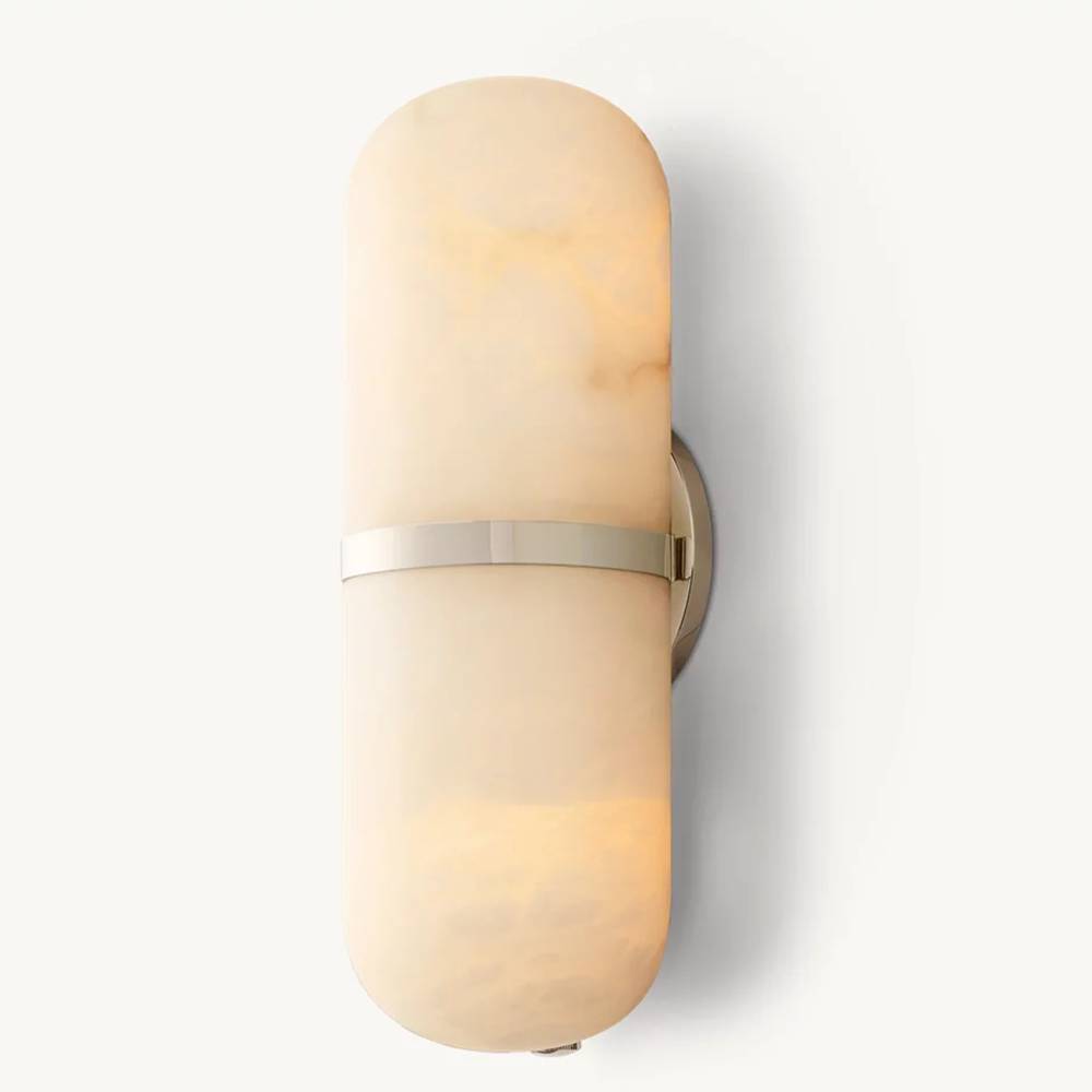 Halver Alabaster Panel Pill Wall Sconce