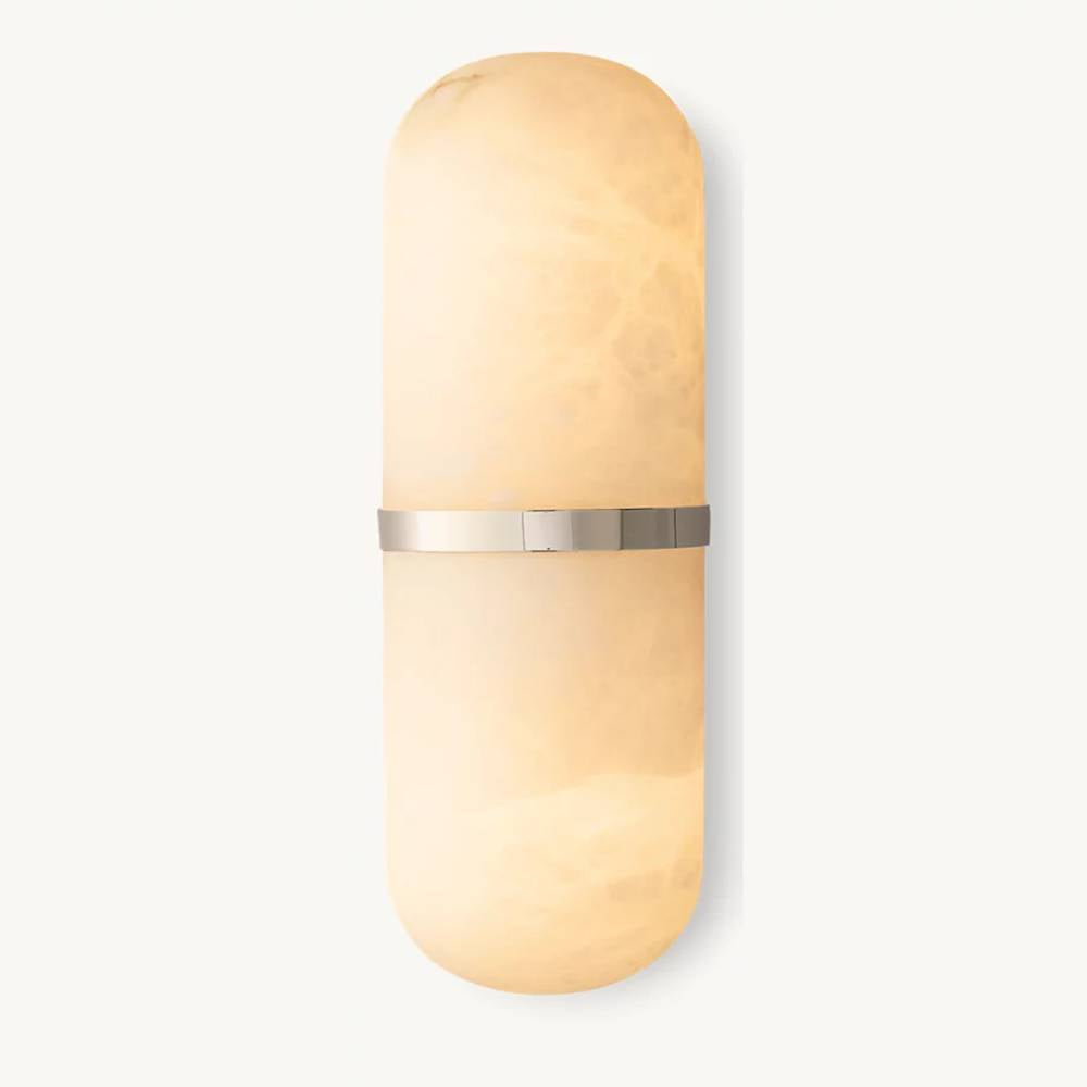 Halver Alabaster Panel Pill Wall Sconce