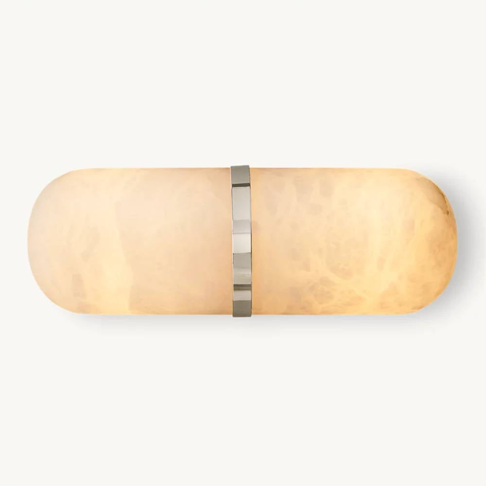 Halver Alabaster Panel Pill Wall Sconce