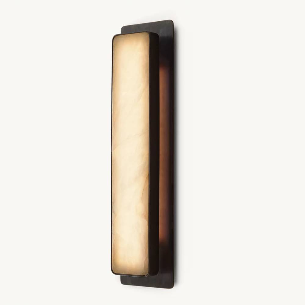 Halver Alabaster Panel Linear Wall Sconce