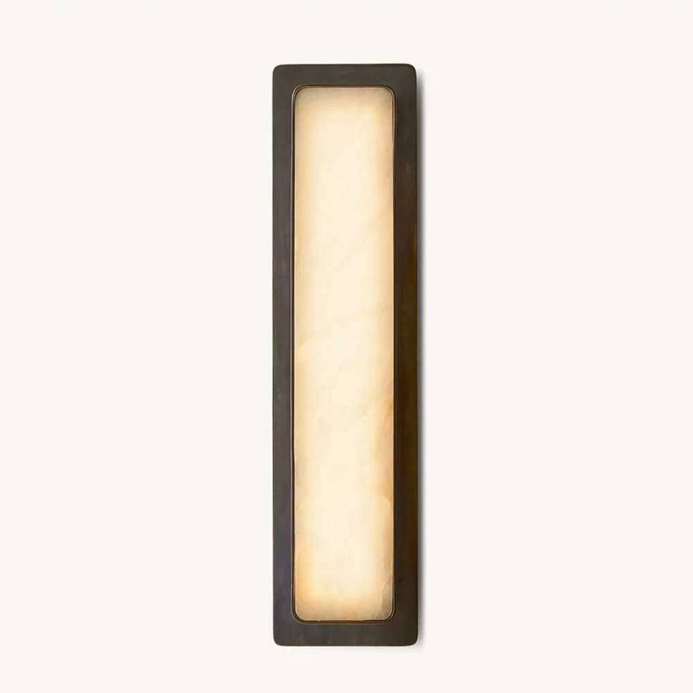 Halver Alabaster Panel Linear Wall Sconce