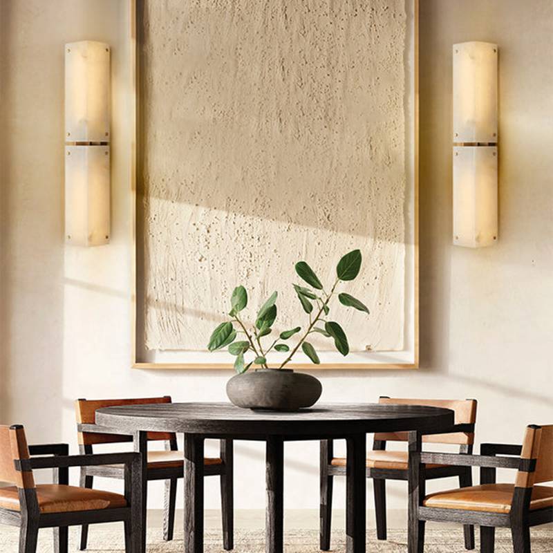 Reynard Stacked Alabaster Double Wall Sconce