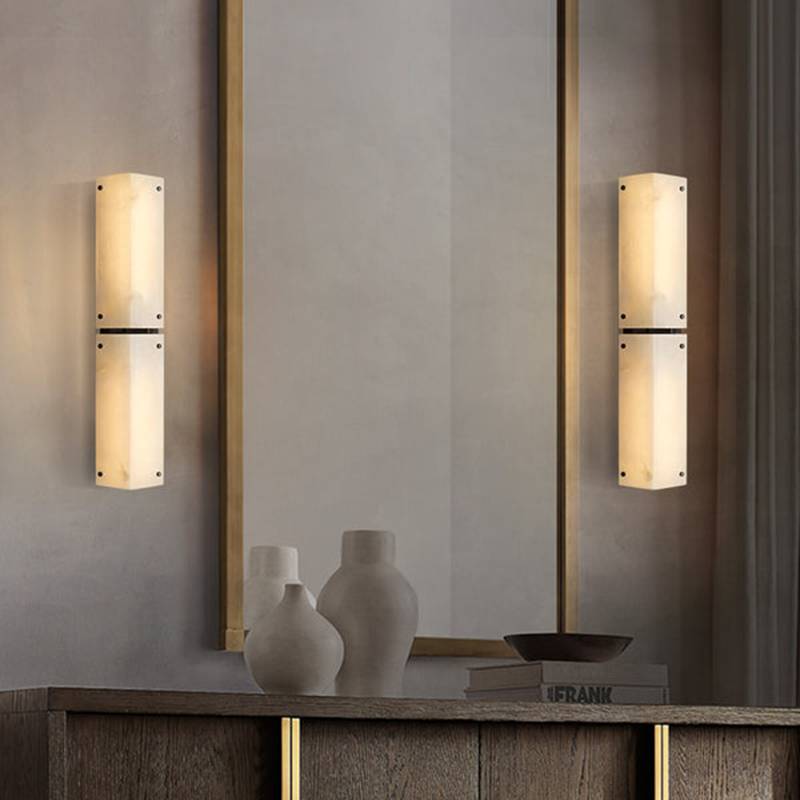 Reynard Stacked Alabaster Double Wall Sconce
