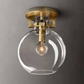 Machinist Glass Globe Flush Mount