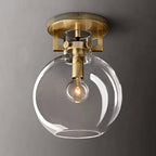 Machinist Glass Globe Flush Mount