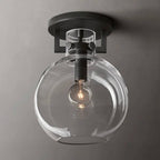 Machinist Glass Globe Flush Mount