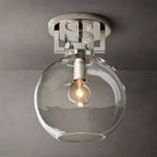 Machinist Glass Globe Flush Mount