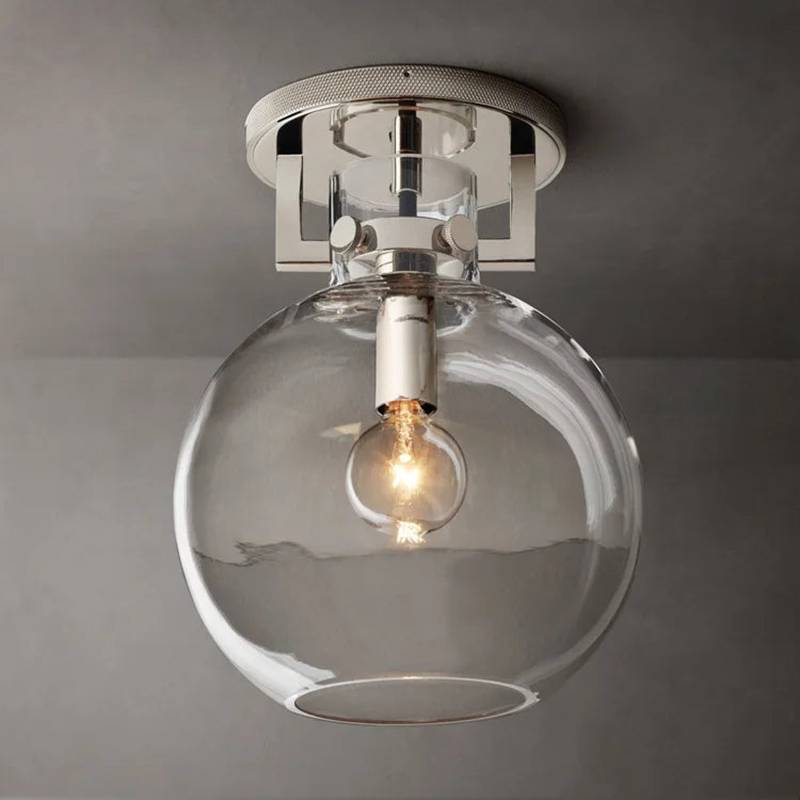 Machinist Glass Globe Flush Mount