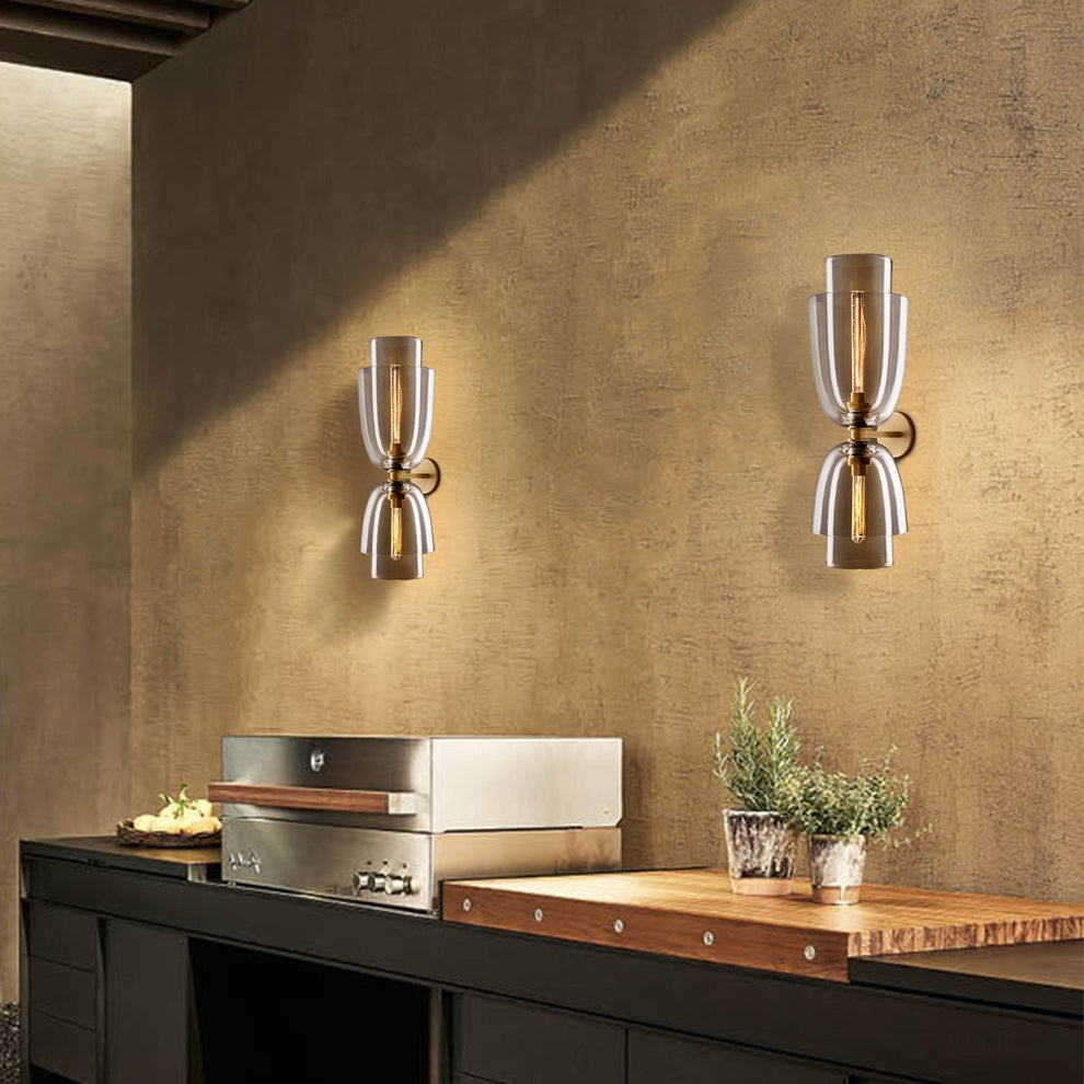 Blom Layered Glass Grand Flute Wall Sconce
