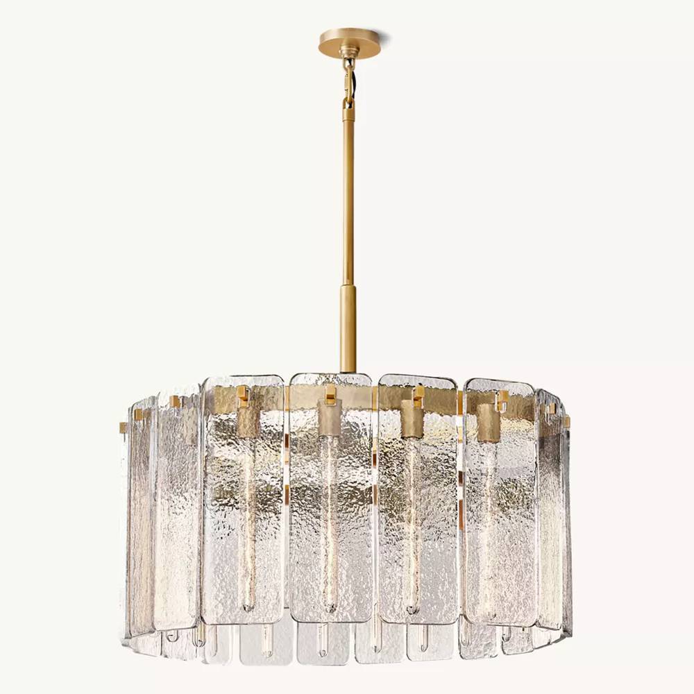 Calamette Striated Glass Round Chandelier 36"