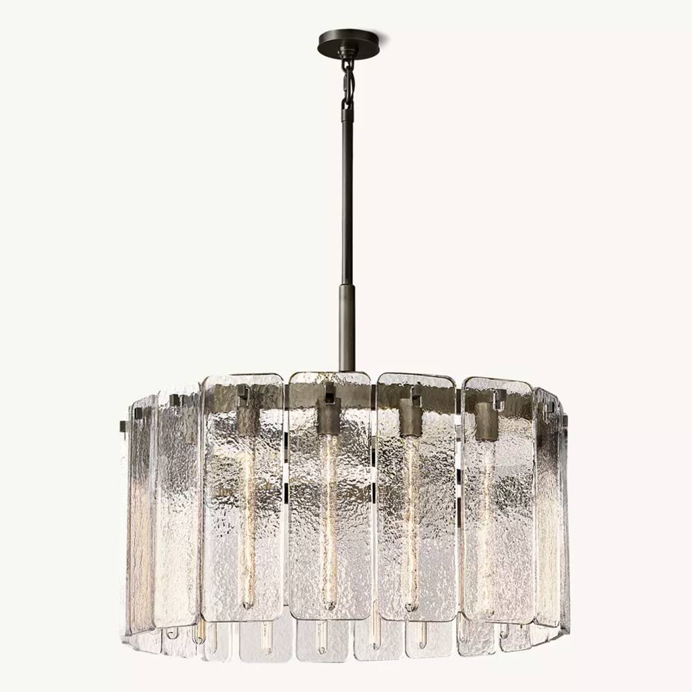 Calamette Striated Glass Round Chandelier 36"