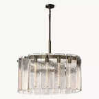 Calamette Striated Glass Round Chandelier 36"