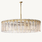 Calamette Striated Glass Round Chandelier 60"