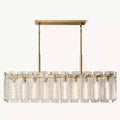 Calamette Striated Glass Rectangular Chandelier 60"