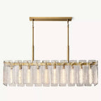 Calamette Striated Glass Rectangular Chandelier 60"