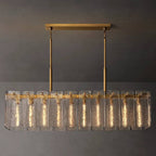 Calamette Striated Glass Rectangular Chandelier 60"