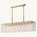 Calamette Striated Glass Rectangular Chandelier 60"