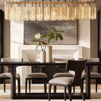 Calamette Striated Glass Rectangular Chandelier 72"