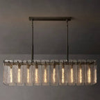 Calamette Striated Glass Rectangular Chandelier 60"
