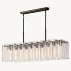 Calamette Striated Glass Rectangular Chandelier 60"