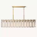 Calamette Striated Glass Rectangular Chandelier 72"