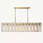 Calamette Striated Glass Rectangular Chandelier 72"
