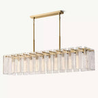 Calamette Striated Glass Rectangular Chandelier 72"