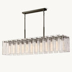 Calamette Striated Glass Rectangular Chandelier 72"