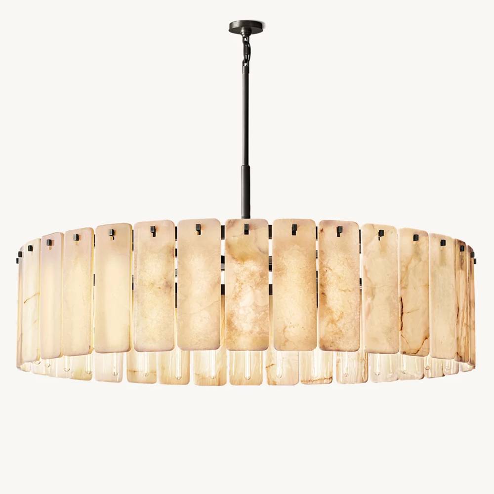 Calamette Striated Onyx Round Chandelier 60"