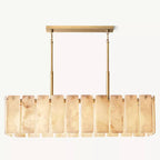 Calamette Striated Onyx Rectangular Chandelier 60"