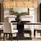 Calamette Striated Onyx Rectangular Chandelier 60"