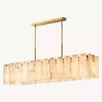 Calamette Striated Onyx Rectangular Chandelier 74"
