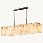 Calamette Striated Onyx Rectangular Chandelier 74"