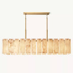 Calamette Striated Onyx Rectangular Chandelier 74"