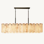 Calamette Striated Onyx Rectangular Chandelier 74"