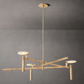 Halver Alabaster Dome Round Chandelier 45"
