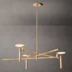 Halver Alabaster Dome Round Chandelier 45"