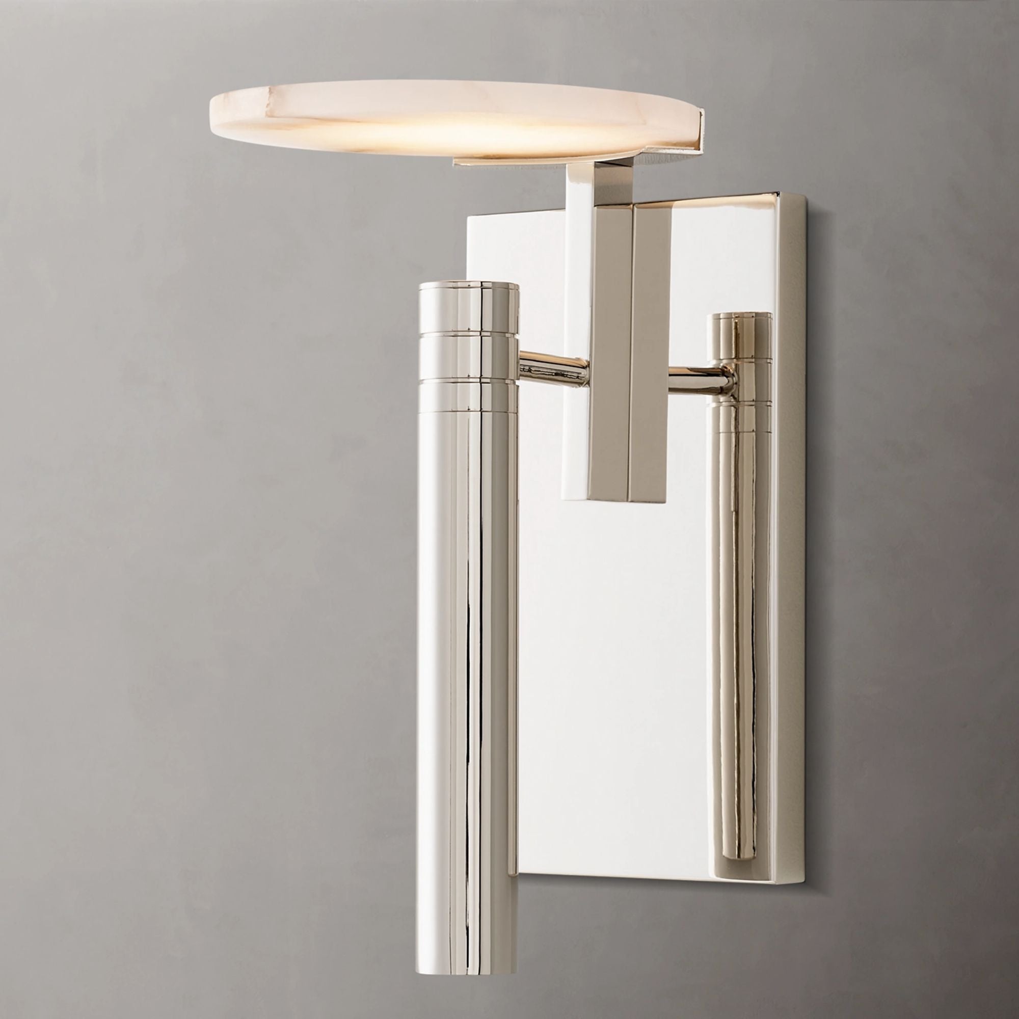 Halver Alabaster Dome Wall Sconce