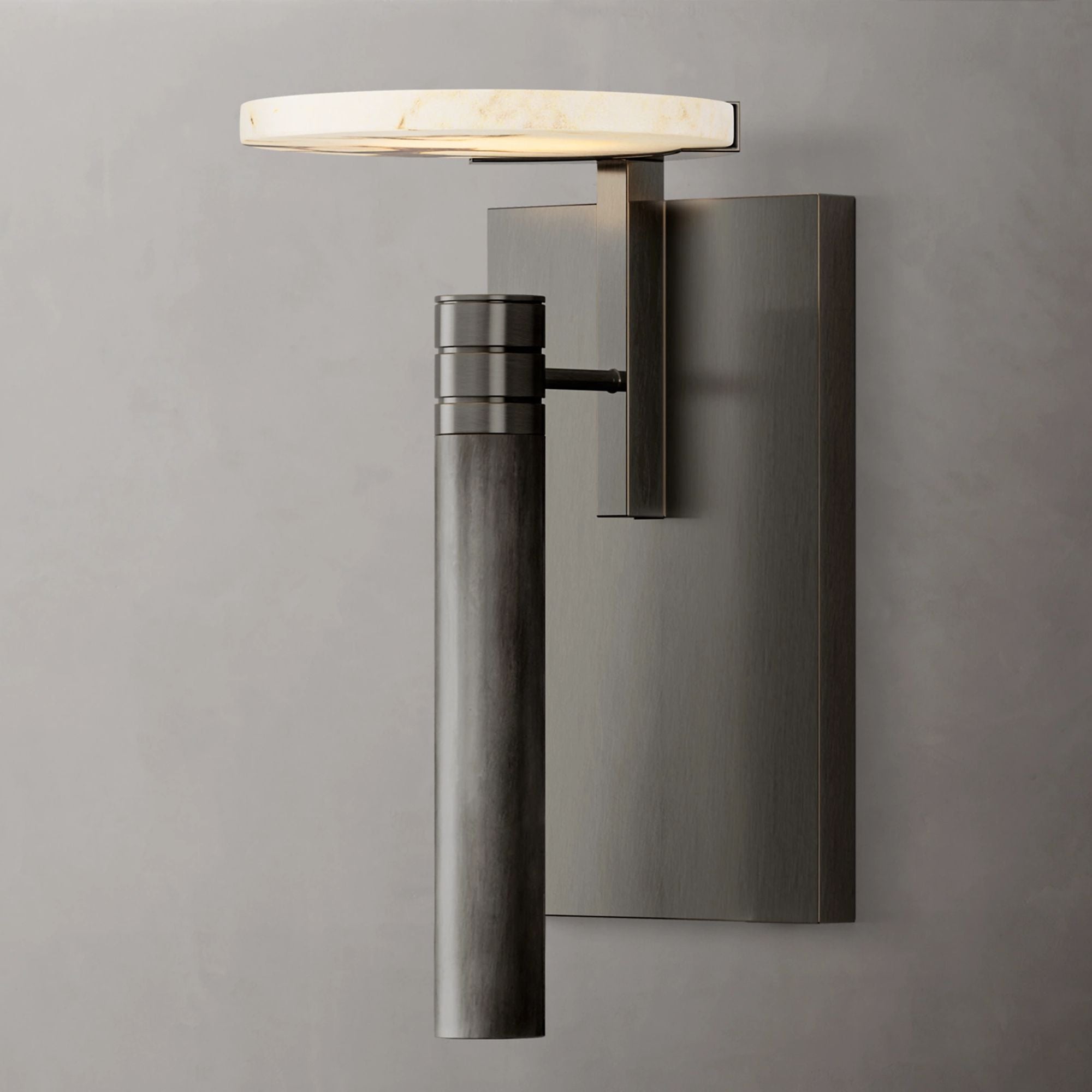 Halver Alabaster Dome Wall Sconce
